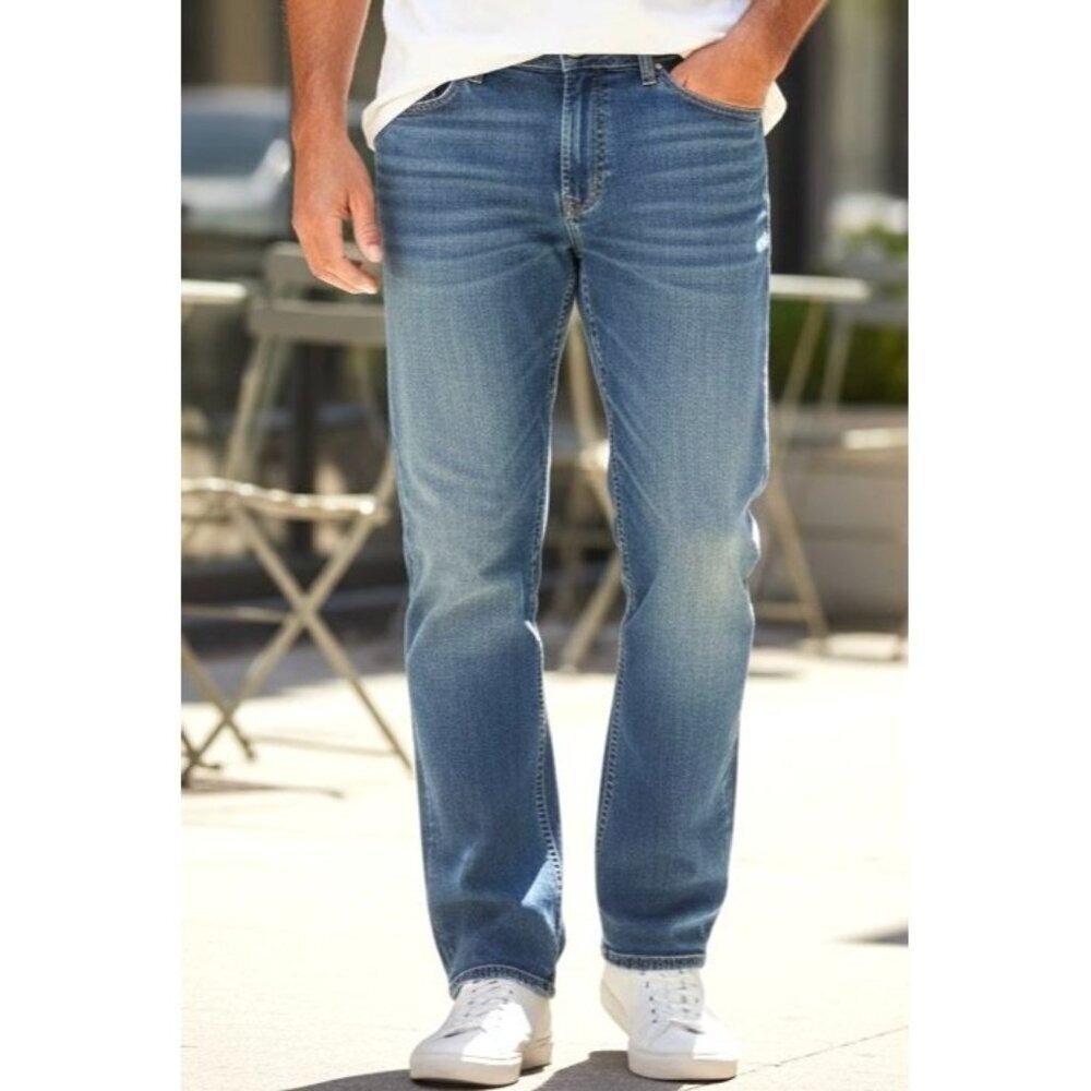 Calvin Klein Jeans Mens Men's High Rise Straight W 34" L 32" Dark Wash